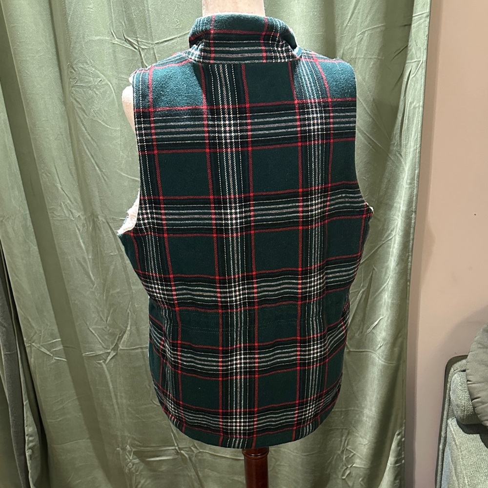 Maurices Green, Red and White Plaid Vest - Picture 7 of 9